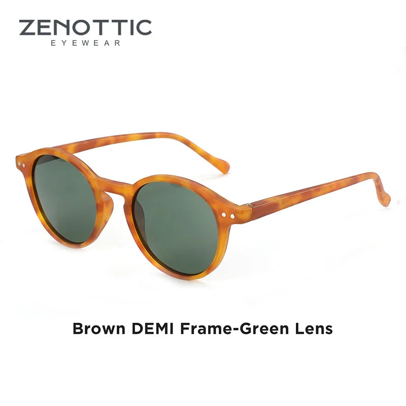Retro Circular Polarized Sunglasses Vintage