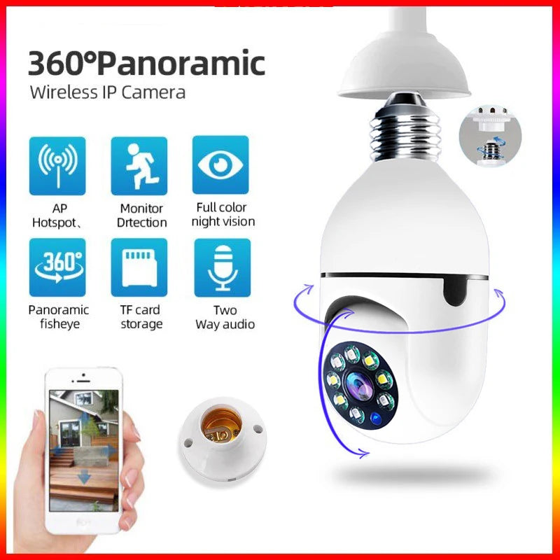 1080P HD E27 Bulb Surveillance Camera Anti-theft Outdoor
