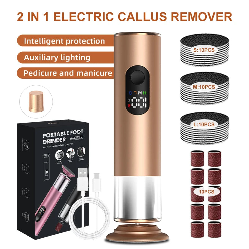 Gold 2-in-1 Electric Foot Callus Remover Foot Care