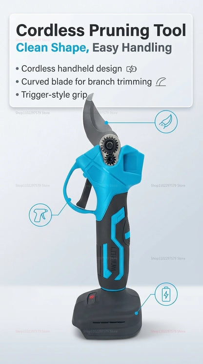 18V Cordless Electric Pruning Shears Brushless Secateurs