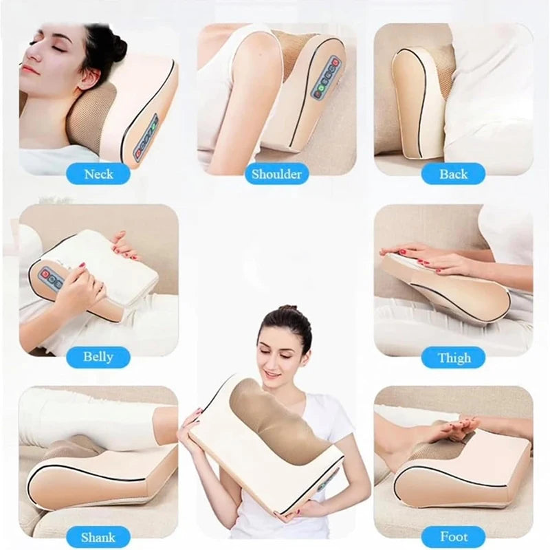Back Neck Massager Infrared Heating Electric Massage Pillow