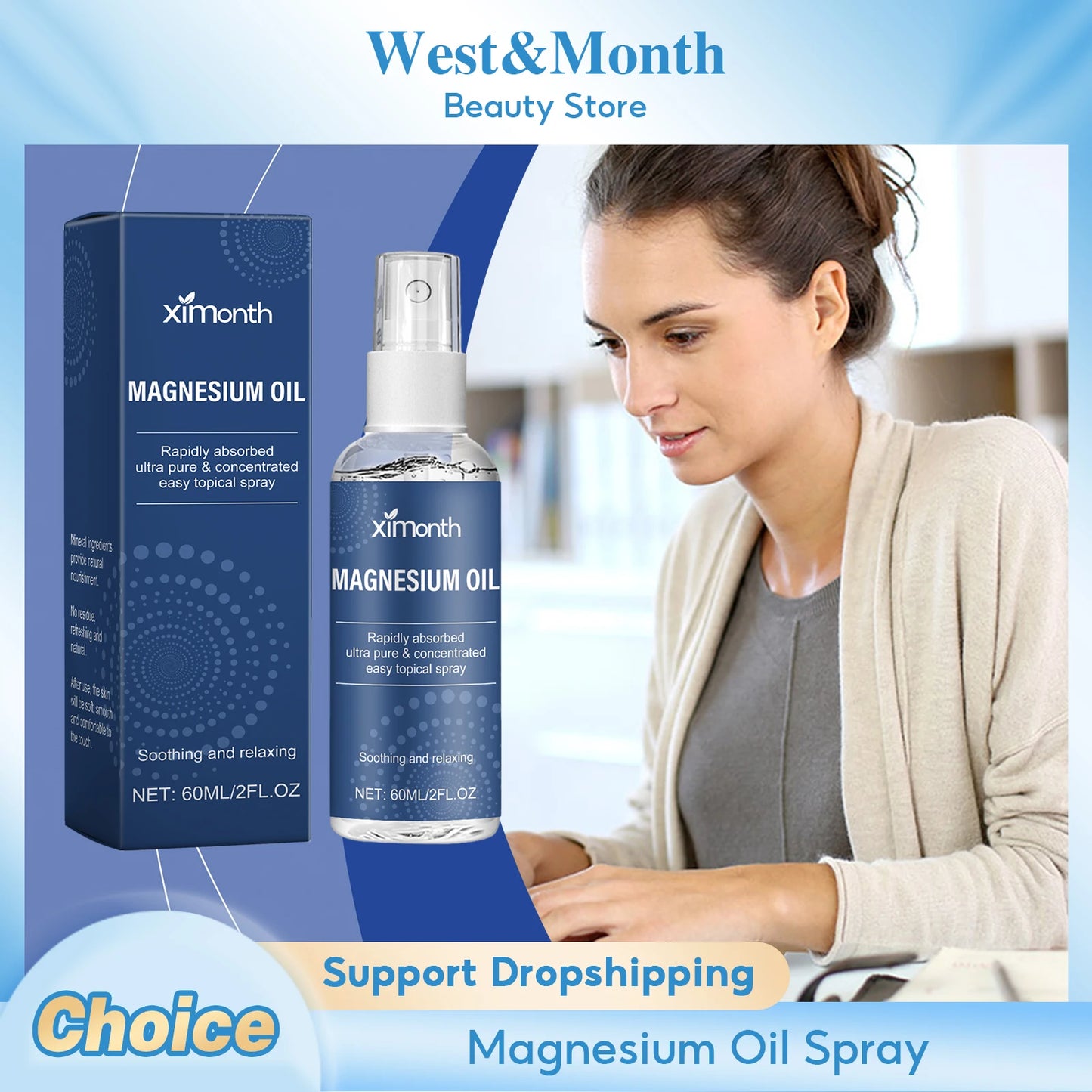 Magnesium Oil Moisturizing Spray Better Sleep Relieve