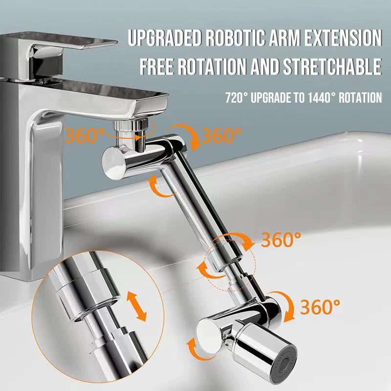 1440° Rotatable Scalable Metal Faucet Bathroom Tap