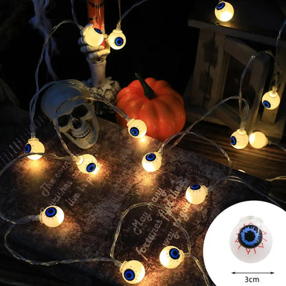 Halloween Decoration Led Light String Pumpkin Skull Head Eyeball Shaped Lamp String