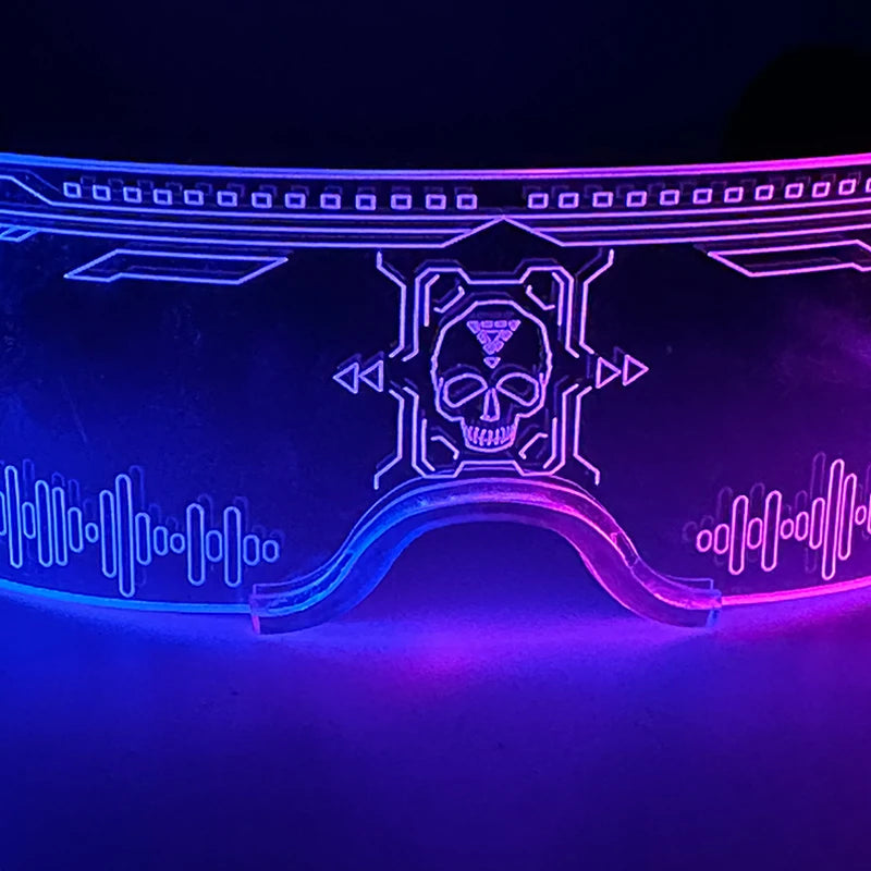 New Acrylic Luminous Glowing Cyberpunk Glasses LED Light