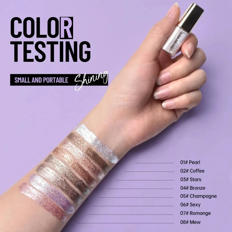 Pearly Liquid Eyeshadow Natural Smokey Silver Shimmer