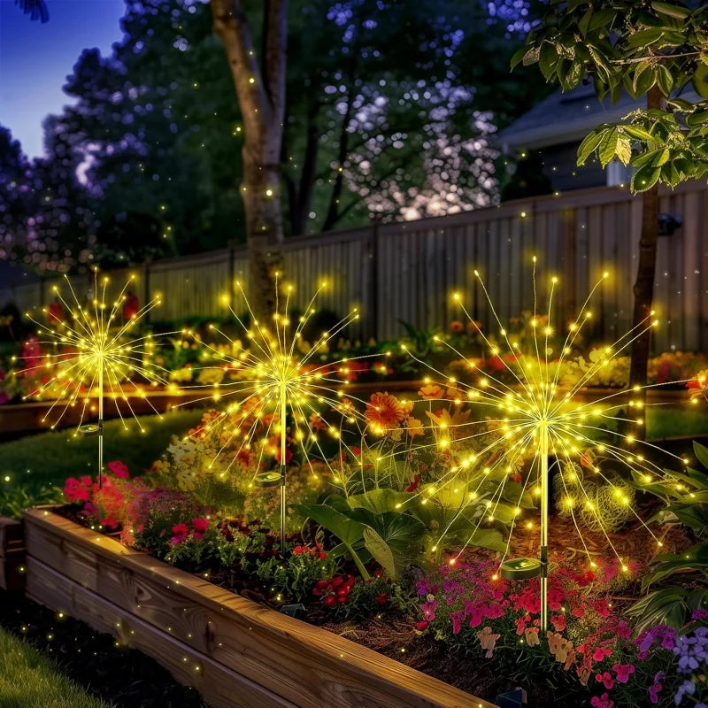Solar Lights Outdoor Decorative Copper Wire 200 LED Firework