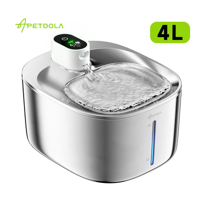APETDOLA 4L Wireless Cat Water Fountain Auto Sensor Drinking
