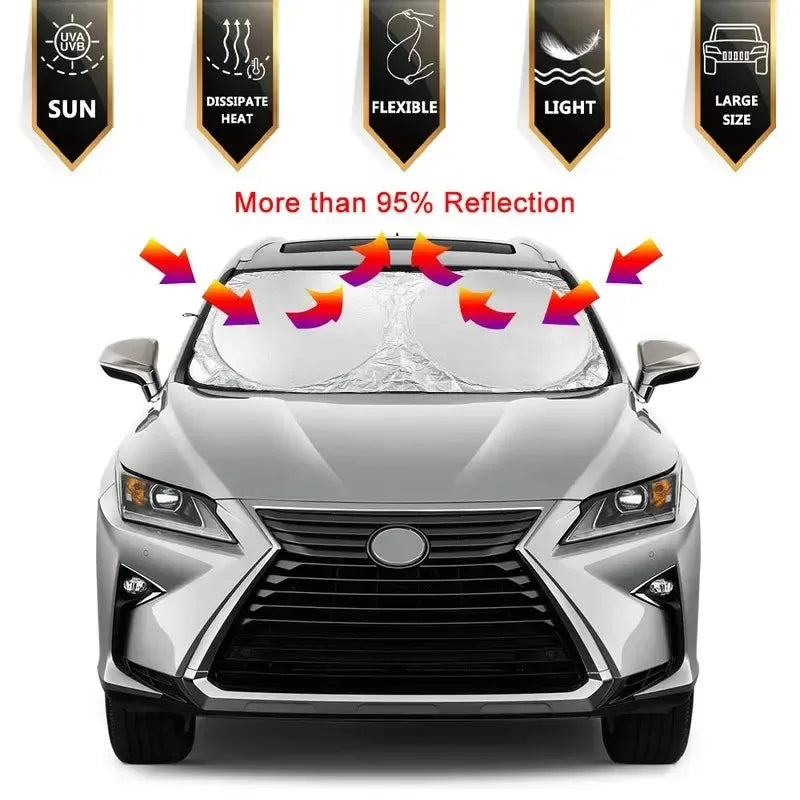 Car Windshield Sun Shade Foldable Aluminum Foil Sun Visor