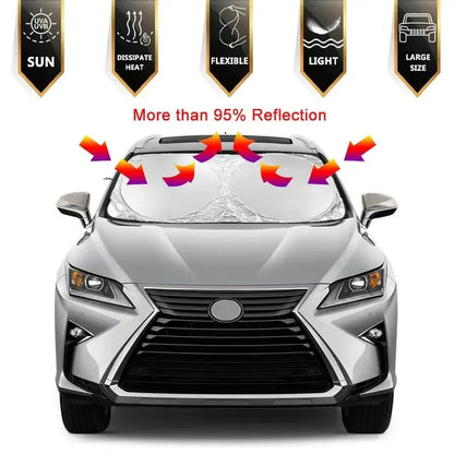 Car Windshield Sun Shade Foldable Aluminum Foil Sun Visor