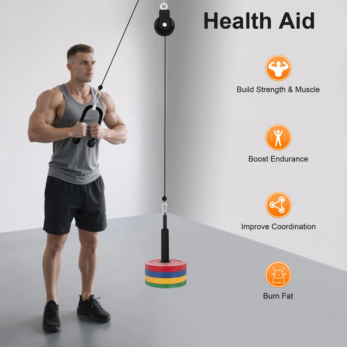 Cable Weight Pulley System for Home Gym