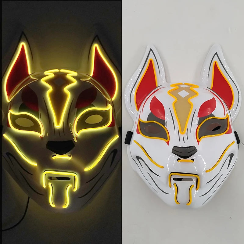 Glowing  Demon Slayer Mask Cosplay Japanese Cartoon