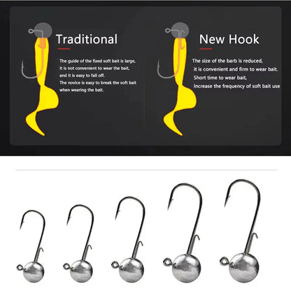 Jig fishing hooks with auxiliary hook,
