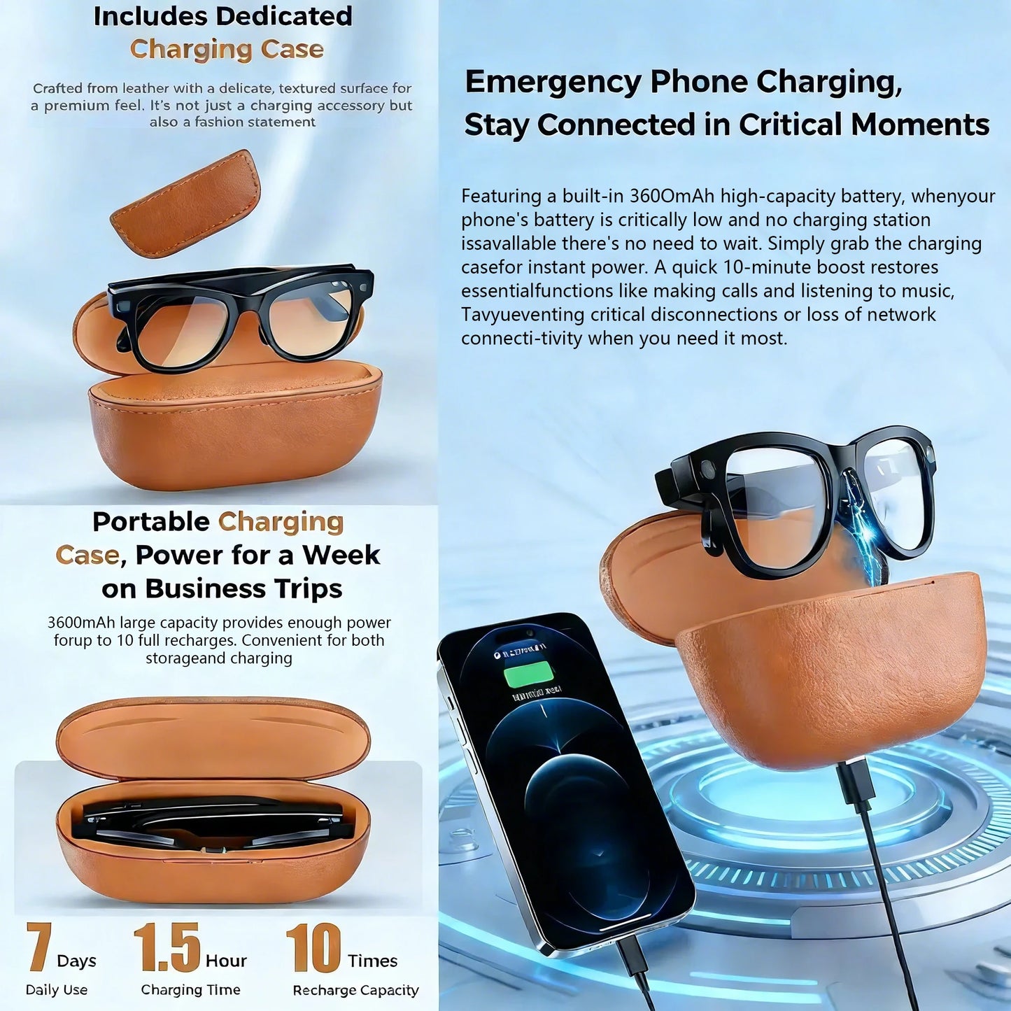 AI Smart Glasses M02 Ultra 1080P HD Camera ChatGPT