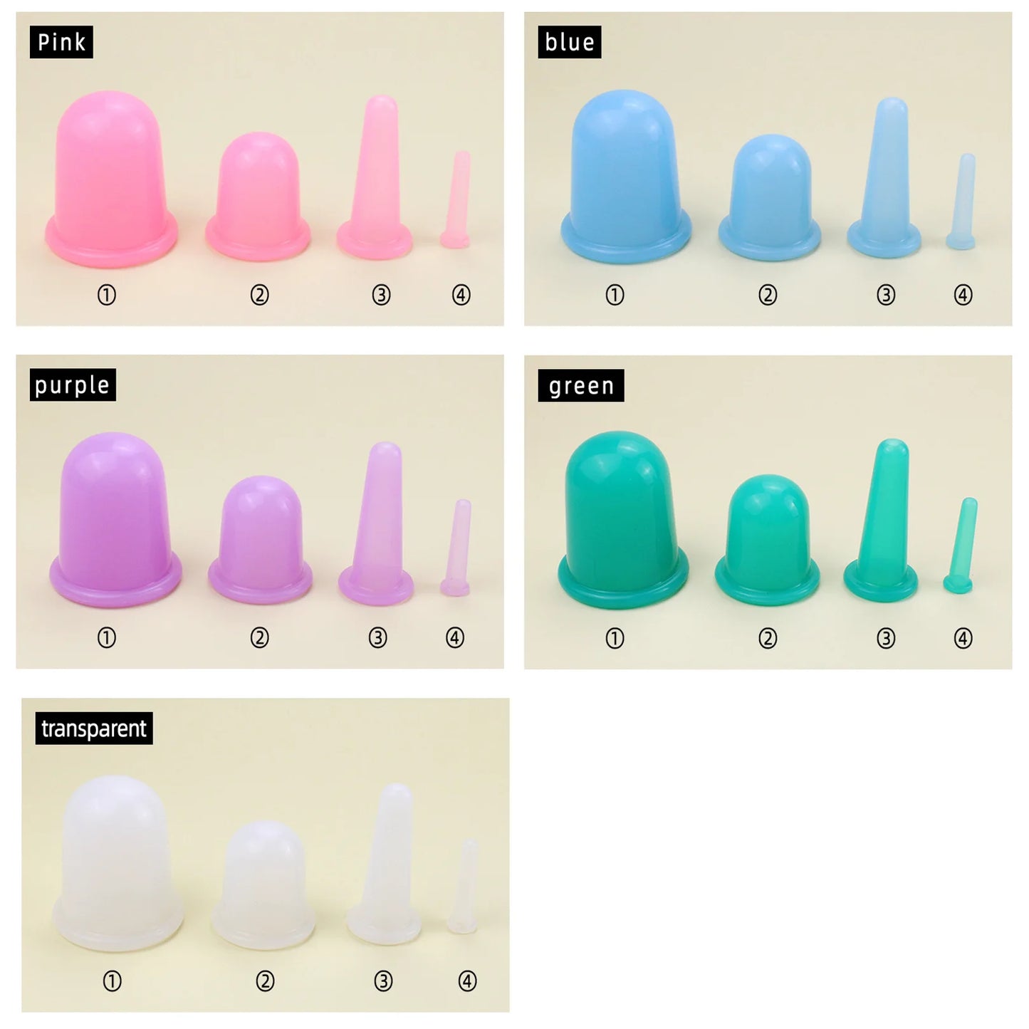Silicone Vacuum Cupping Massage Jars Anti Cellulite