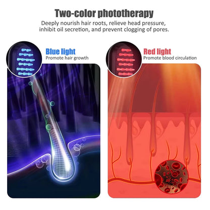 Electric Laser Hair Growth Comb Red Blue Light Massager