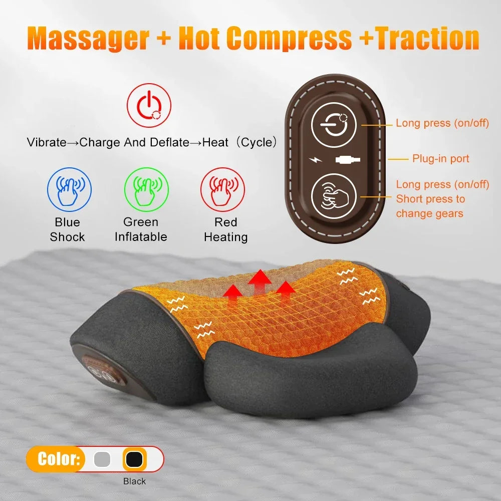 Electric Neck Massager Cervical Pillow Hot Compress