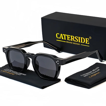 CATERSIDE Retro Punk Men Sunglasses Small Frame Square