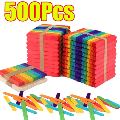 Colored Ice Cream Popsicle Stick Wooden Popsicle Sticks