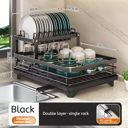 Stainless Steel Dish Drying Rack Adjustable Kitchen Plates