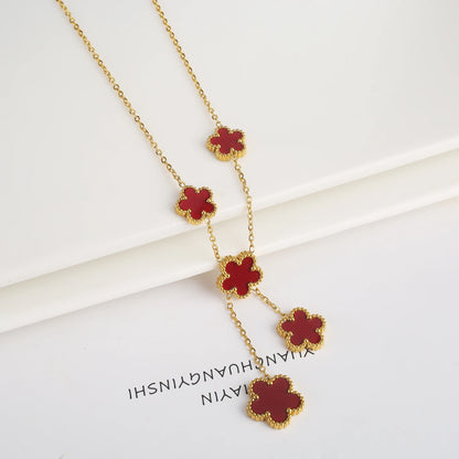 Stainless Steel Laser Five Leaf Flower Petal Adjustable Clover