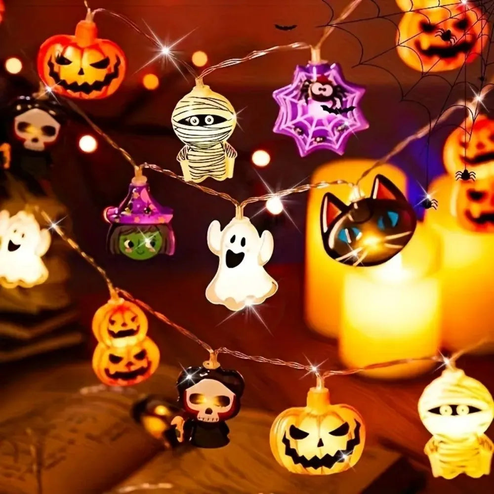 1PC 1.5M10LED Halloween Battery Box Light String, Excluding Battery,