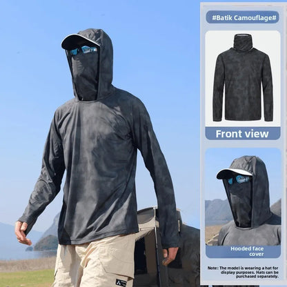 Men's Summer Outdoor Cycling Fiing Sun Protection Ice Silk
