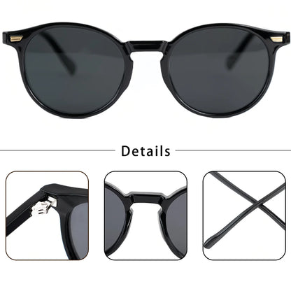 Retro Polarized Round Sunglasses Men TR90 / Acetate Vintage