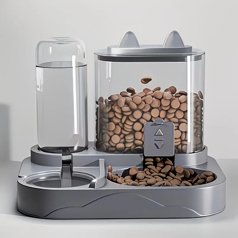2-in-1 Large Pet Feeder & Water Dispenser, Dry Wet Separation