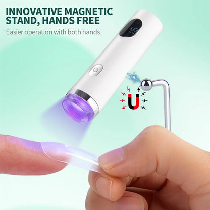 Handheld Quick Drying Nail Lamp Magnetic Mount Rechargeable
