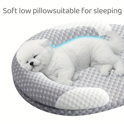 Summer Ice Silk Cooling Dog Bed Oval Breathable Heat Dissipation