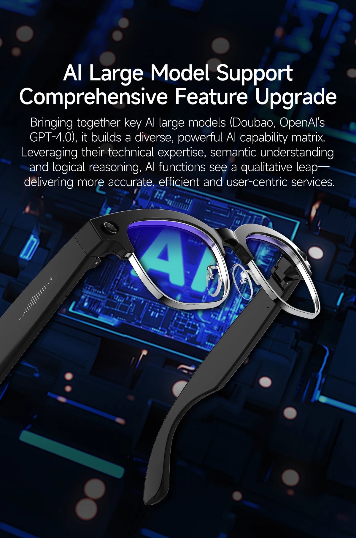 New Men Smart AI Glasses 4K HD 800MP Camera Chat GPT