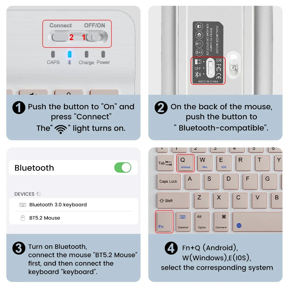 Ultra-Slim Bluetooth-compatible Keyboard Portable Mini Wireless