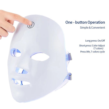 Rechargeable Facial LED Mask 7 Colors LED Photon Beauty Mask