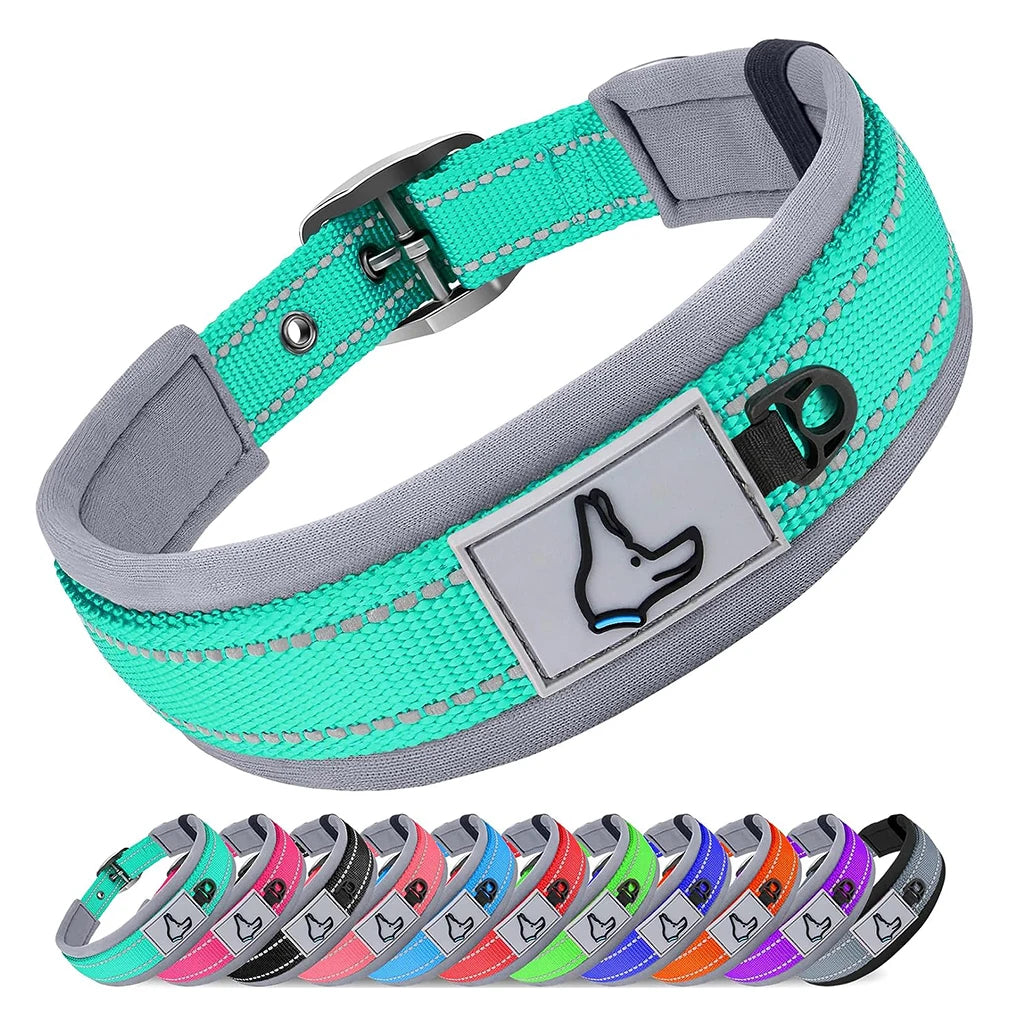 Padded Dog Collars Soft Reflective Wide Pet Collars