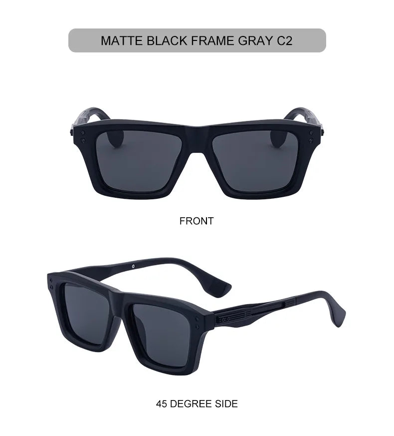 Steampunk Classic Square Sunglasses Men Luxury Brand Vintage