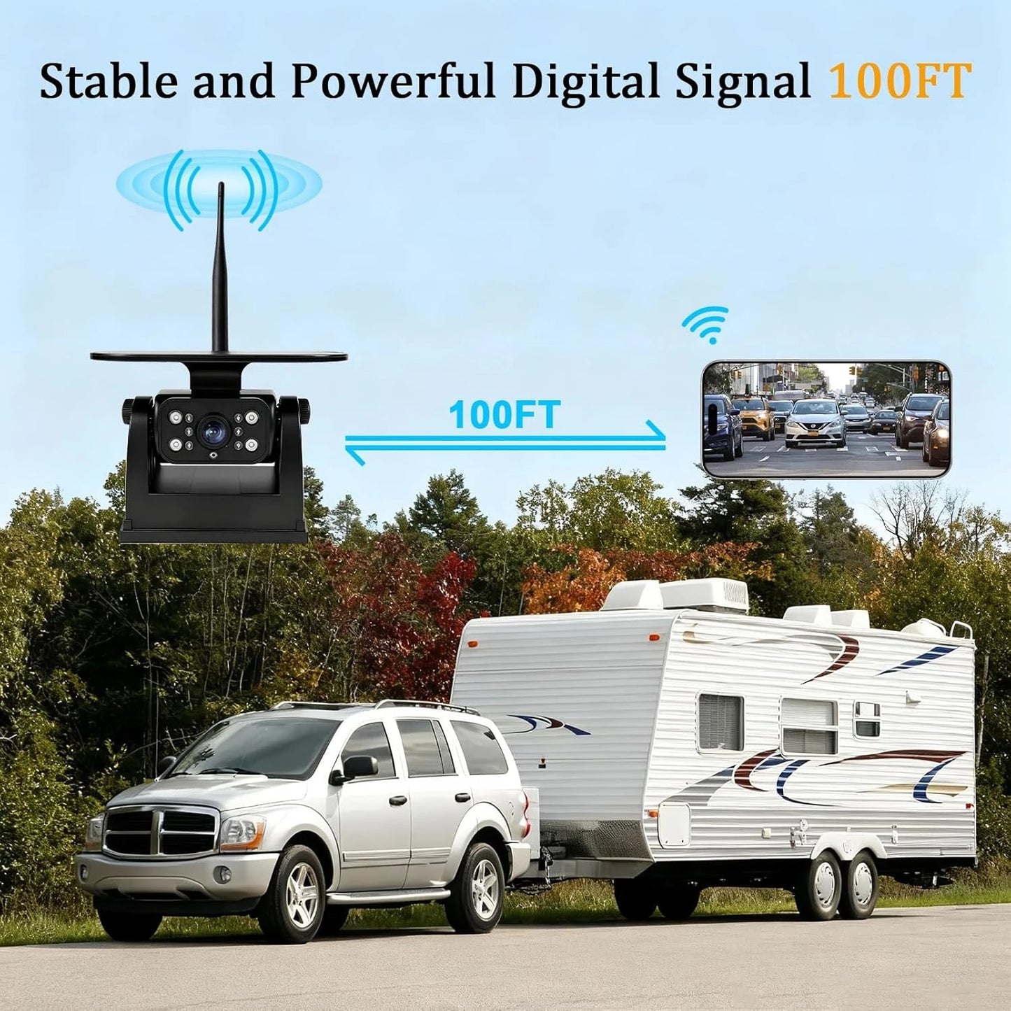 1080P WiFi Magnetic Solar Wireless Backup Camera