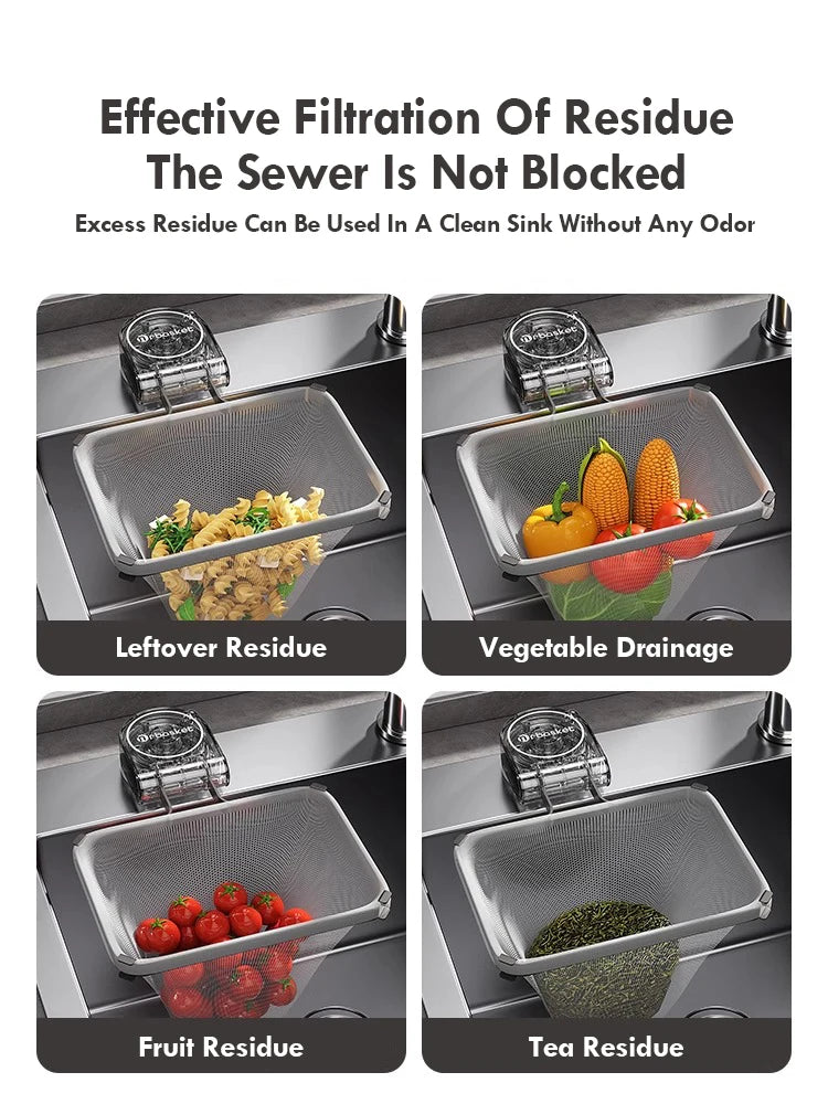Kitchen Sink Filter Rack Suction Cup Iron Drain Filter
