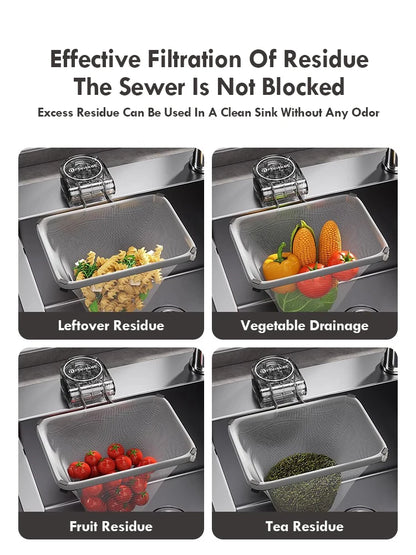 Kitchen Sink Filter Rack Suction Cup Iron Drain Filter