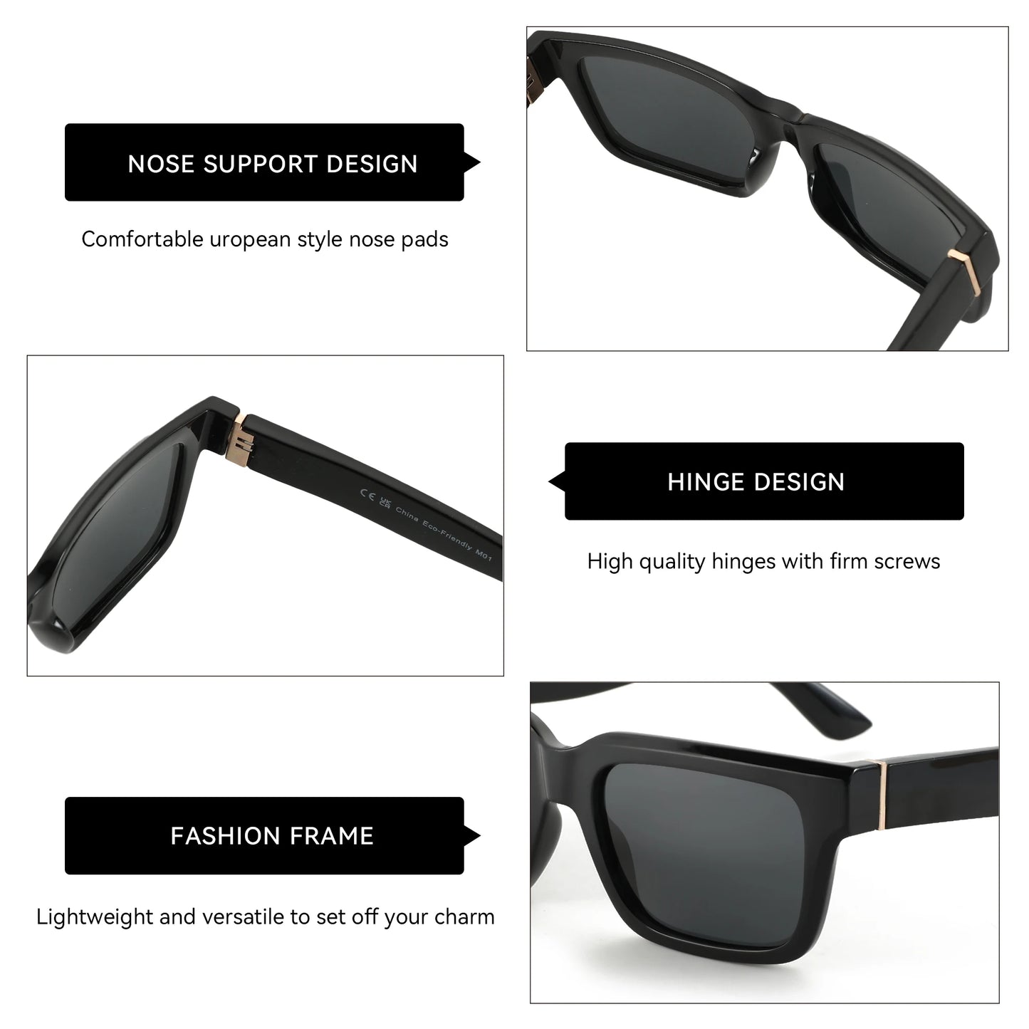 New Fashion Square Polarized Sunglasses Women Men
