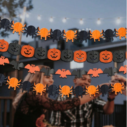 Halloween Paper Banner Spider Pumpkin