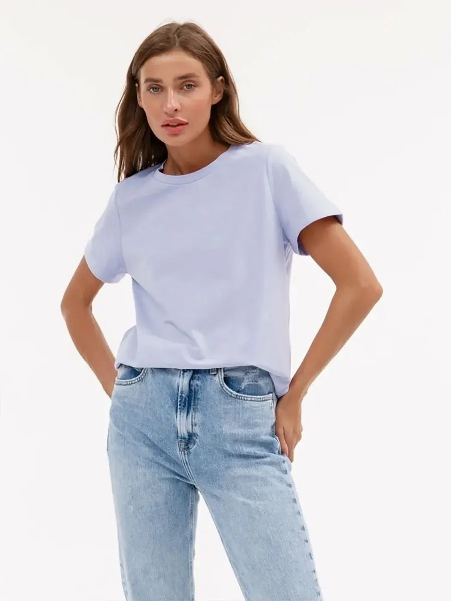 Bornladies Summer 100% Cotton Women's T-shirt Bottoming Tops