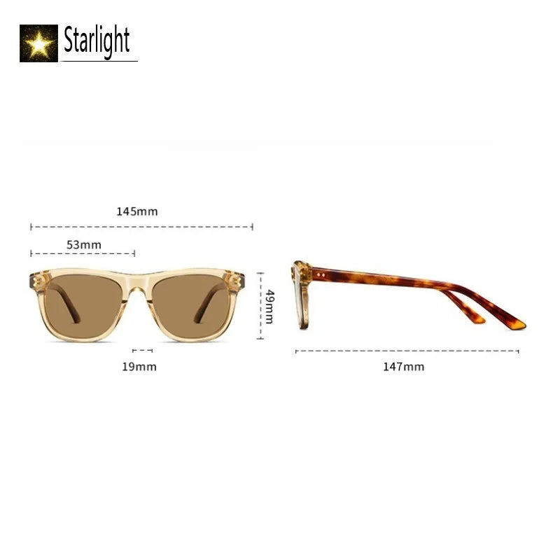 Summer Acetate Transparent Brown Sunglasses Men Beach