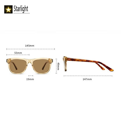 Summer Acetate Transparent Brown Sunglasses Men Beach