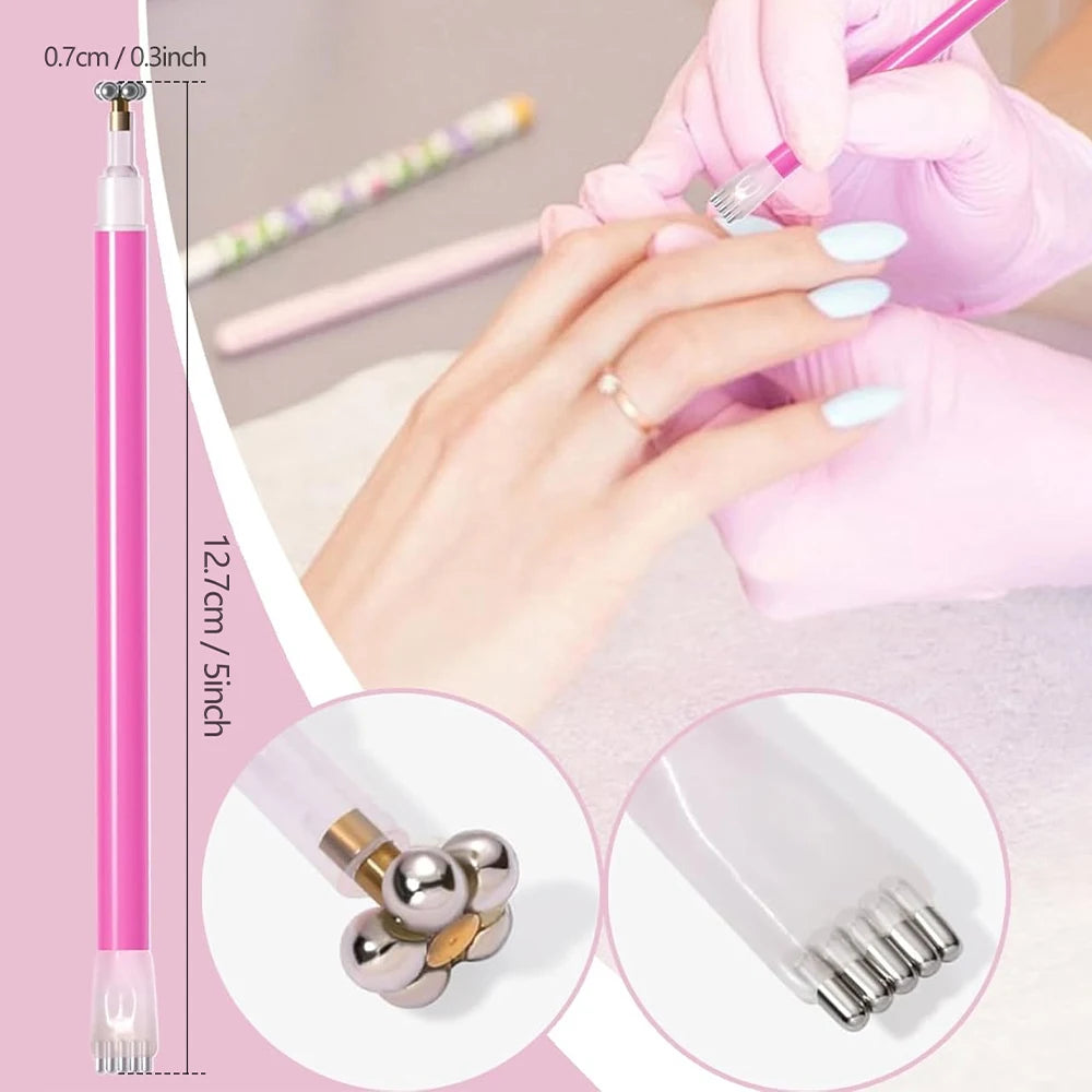 8-in-1 Cat Eye Nail Magnet Set Pink Multifunctional