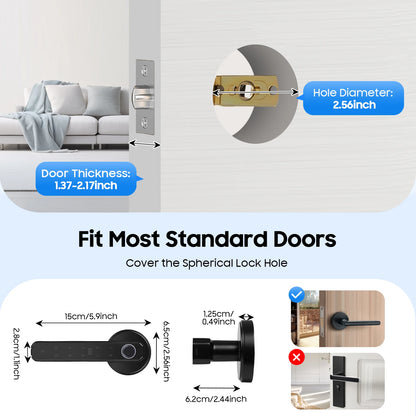 Smart Door Handle Lock Fingerprint/Password/IC Card /Key Unlock