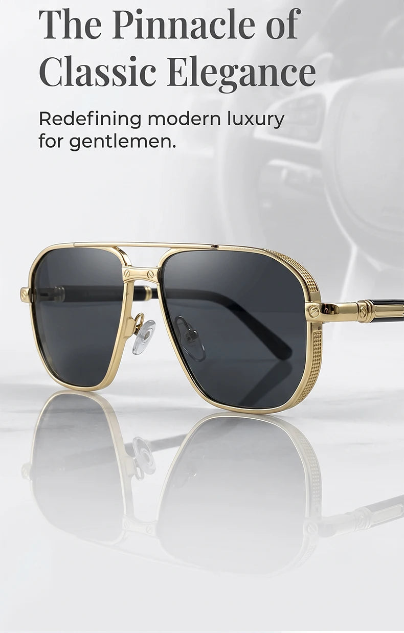 Square Punk Metal Frame Sunglasses Men Luxury Designer
