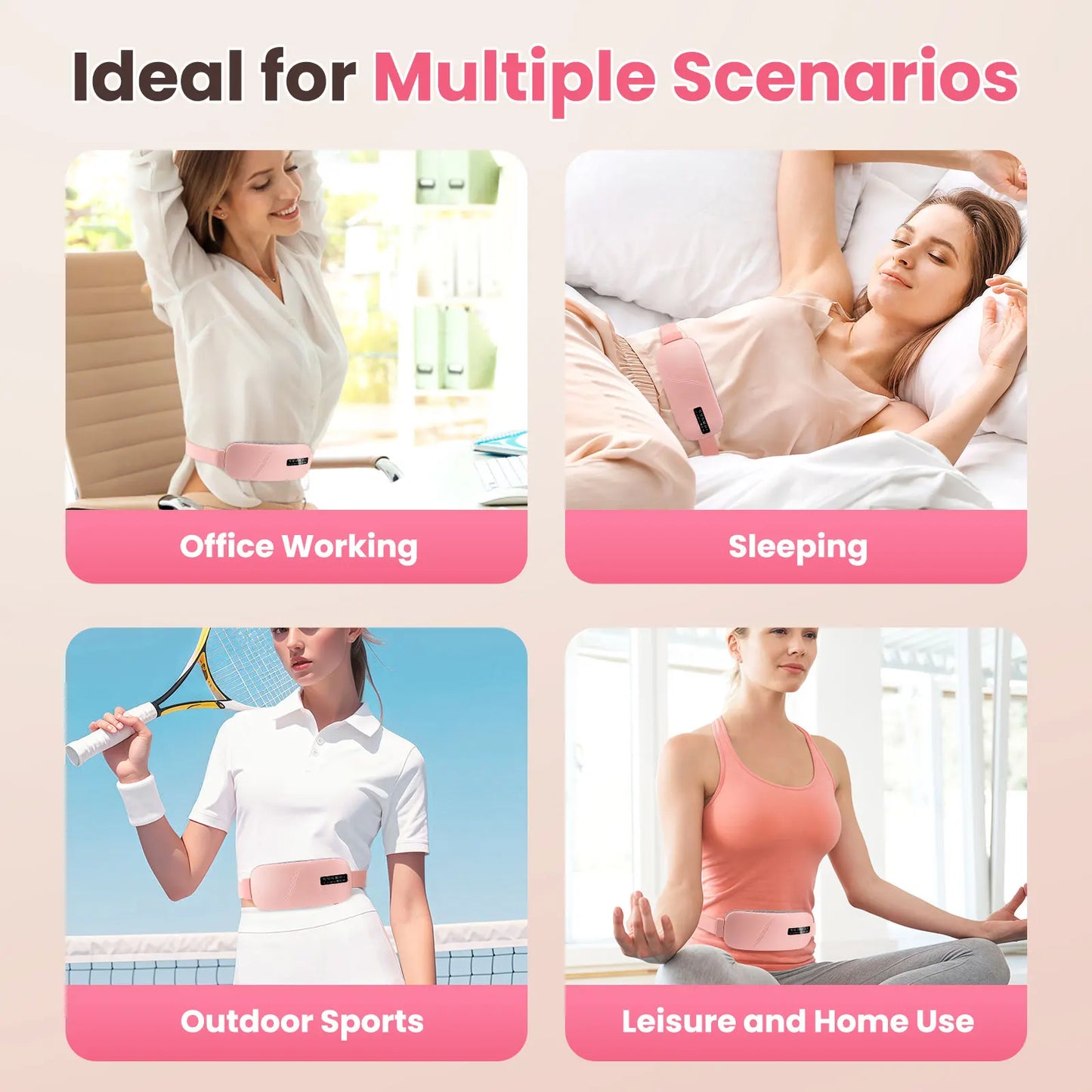 Electric Heating Pad Menstrual Cramp Massager Belt Women
