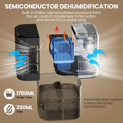 Portable Dehumidifier With 35 Ounces Capacity