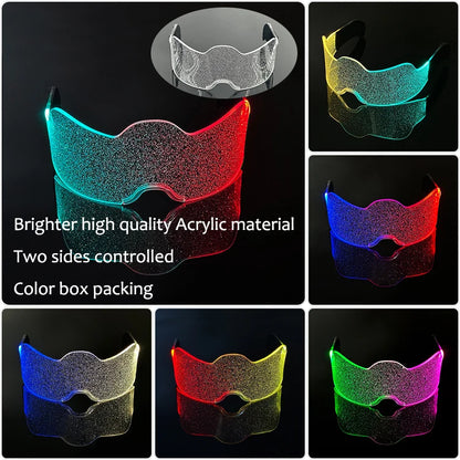 New Acrylic Luminous Glowing Cyberpunk Glasses LED Light